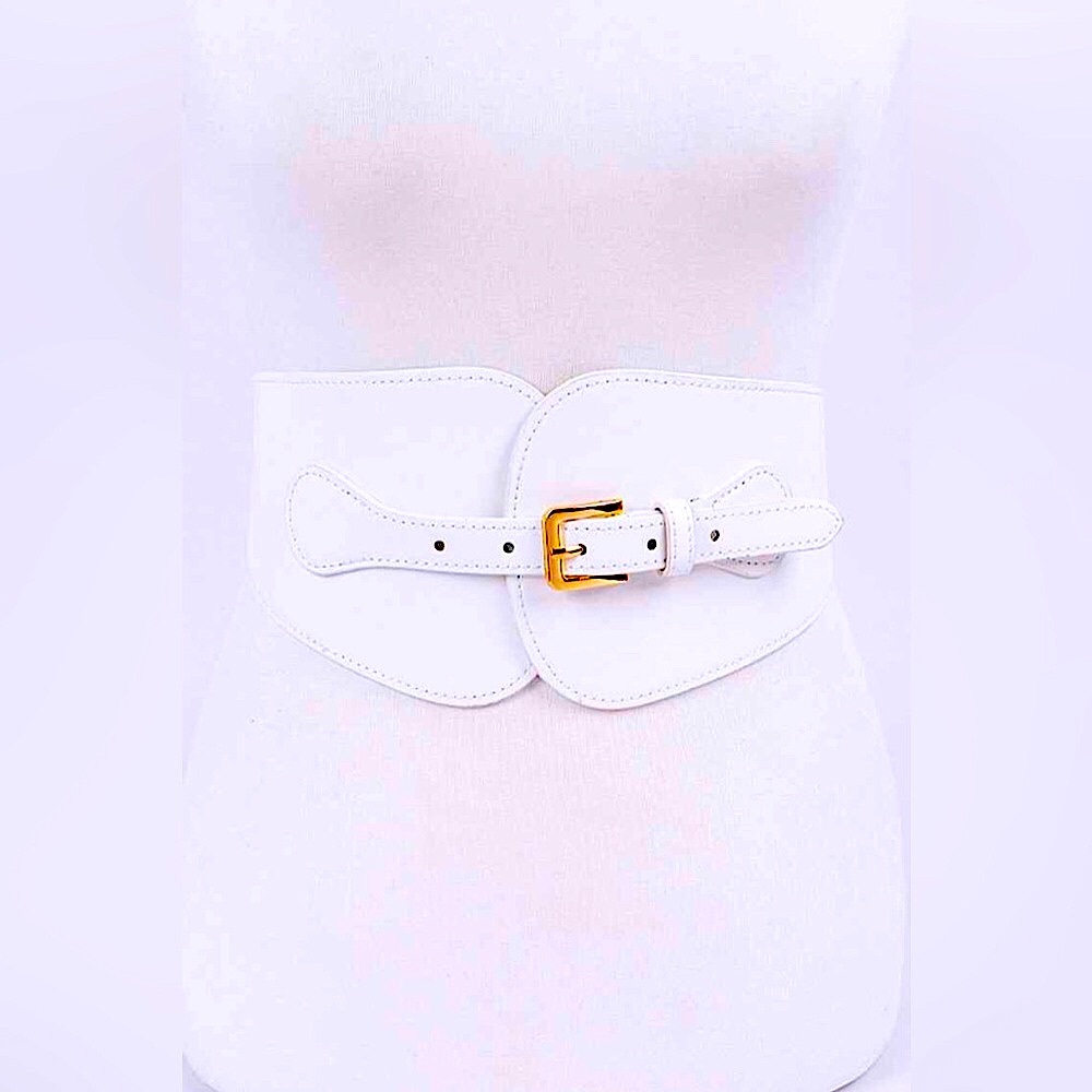 Vegan Leather Elastic Corset Statement Belt
